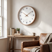 Harlow Wood Frame Wall Clock in use