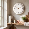 Harlow Wood Frame Wall Clock in use