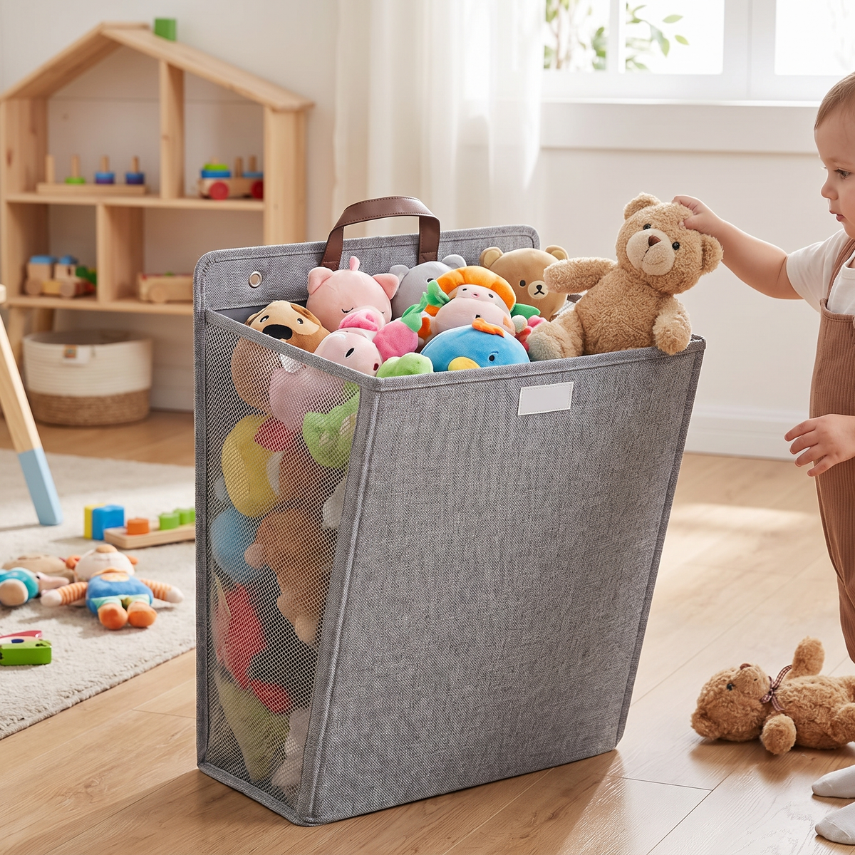 Wallora Foldable Wall Mounted Laundry Basket in use