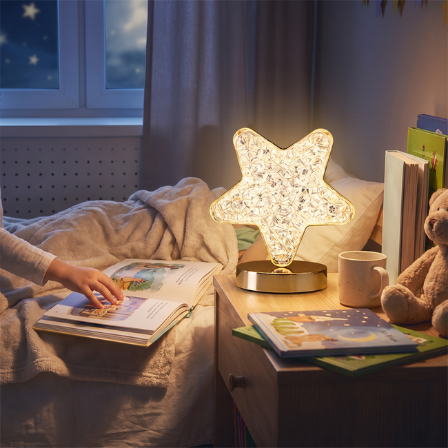 Stellora 3D Crystal LED Night Light in use