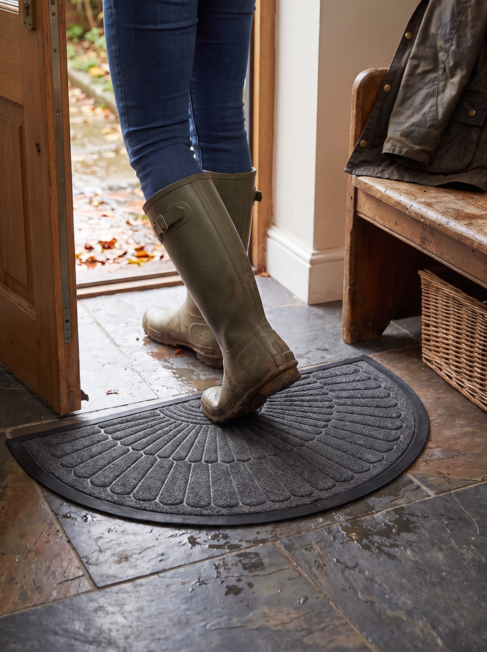 Hayling Semicircle Rubber Door Mat, Built For The Busy Door