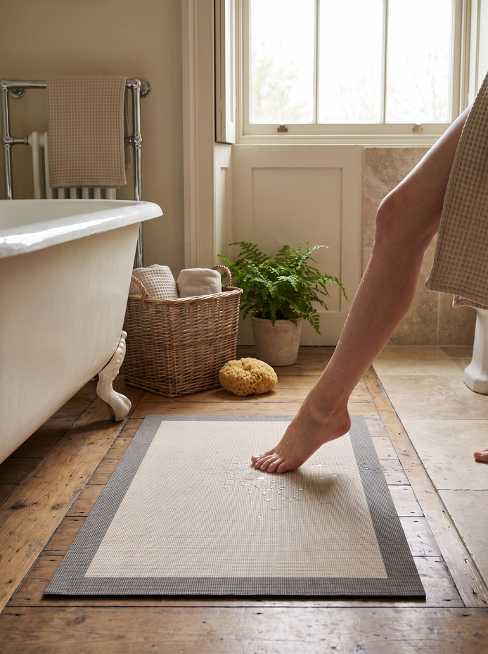 Marlow Quick Dry Bath Mat, Thin Enough To Forget