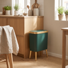 Kelham 15L Slim Waste Bin - Green