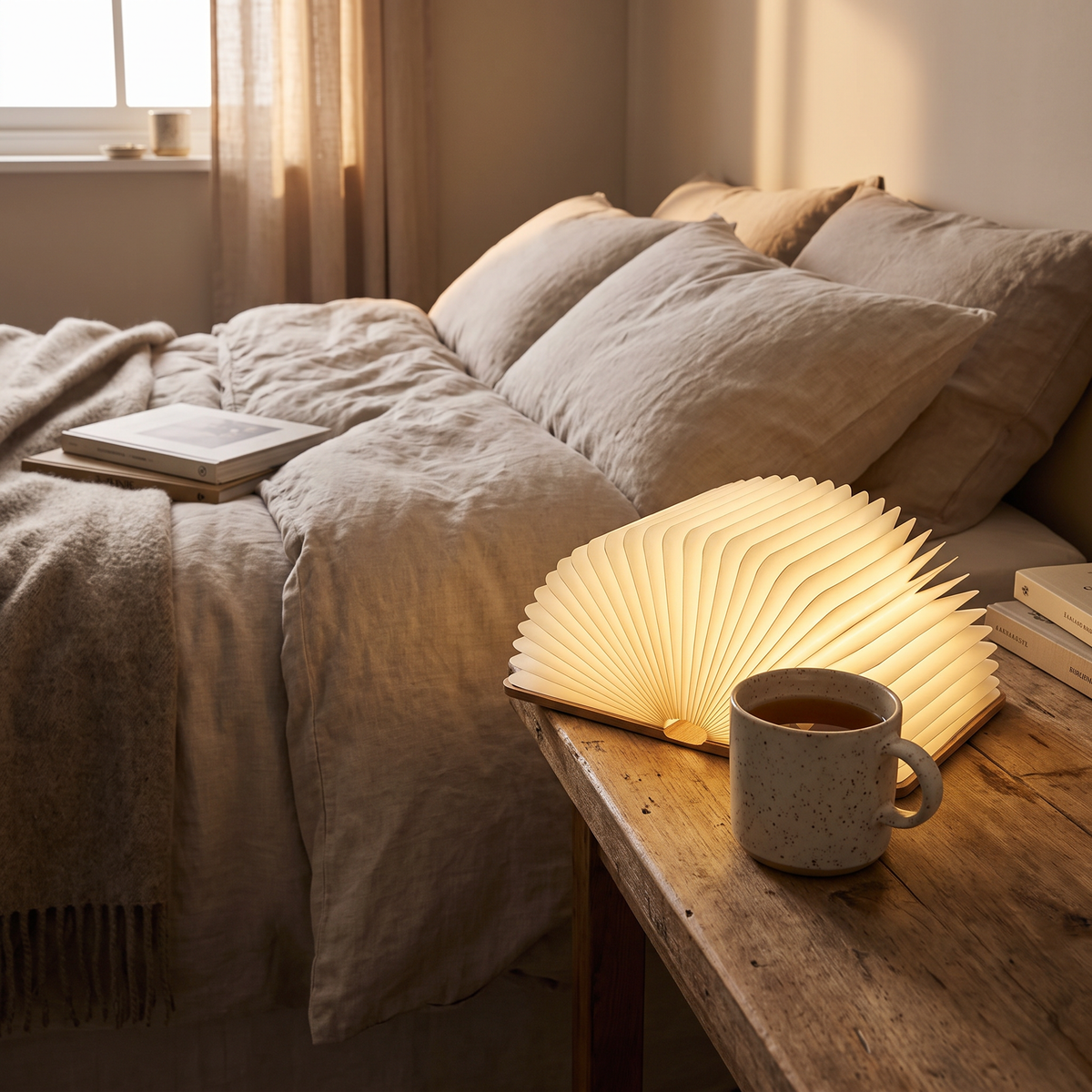 Lumibook Foldable Book Lamp - Wood