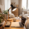 Elmsley Wooden Desk Lamp - Black