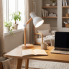 Elmsley Wooden Desk Lamp - White