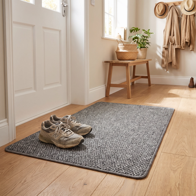 Rydal Faux Jute Door Mat - Grey