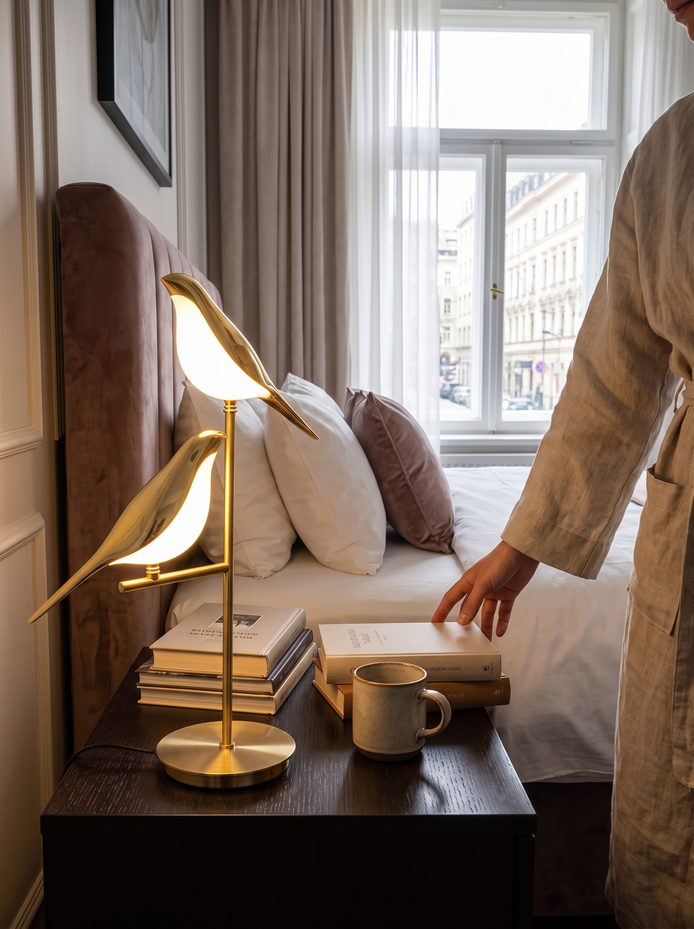 Finchley golden bird LED wall lamp Boutique Hotel At Home