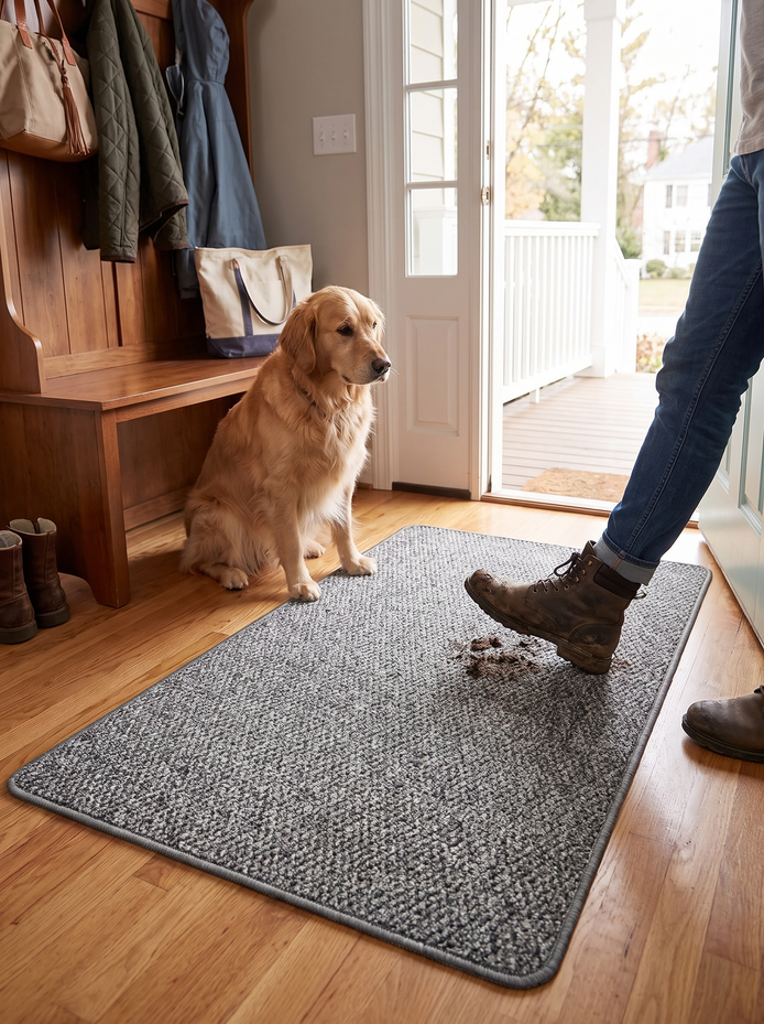 Rydal faux jute door mat Stays Put On Hard Floors