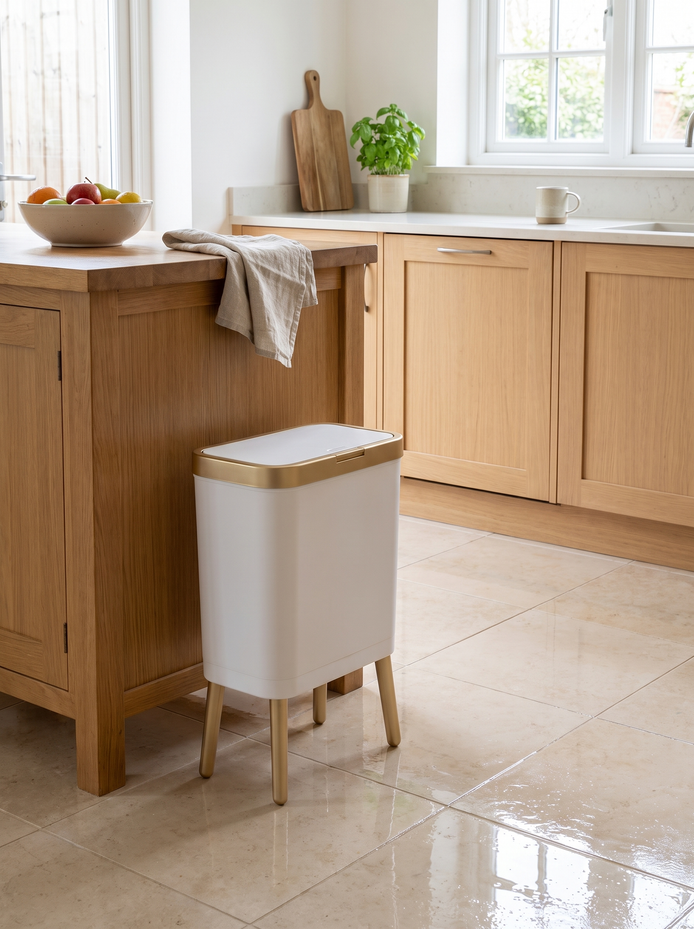 Kelham slim 15L waste bin Clean Floors, Right Underneath