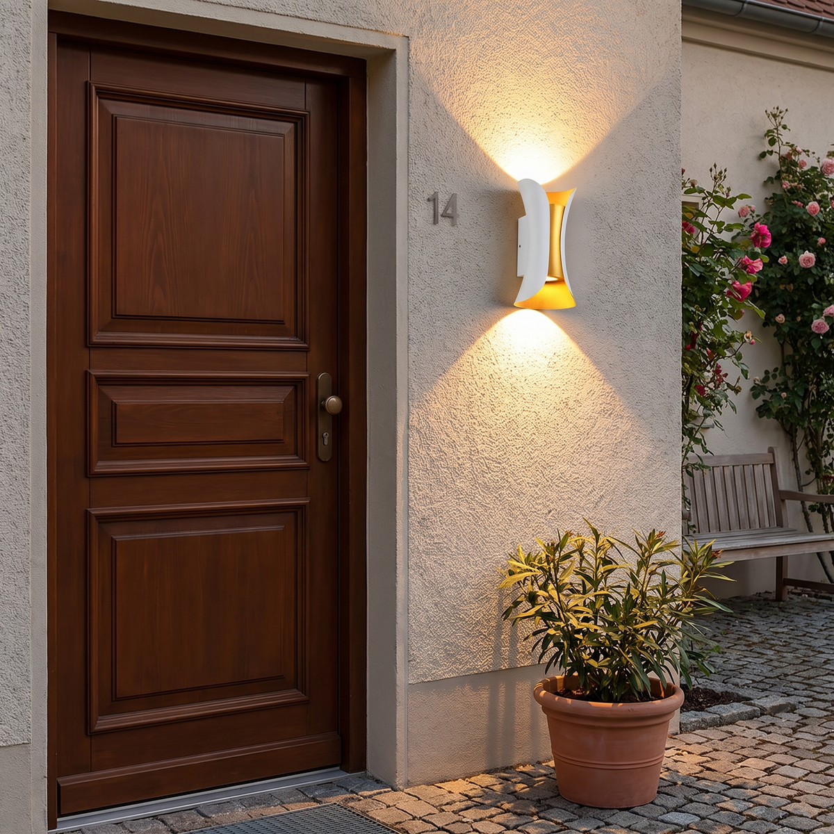 Up Down Lighting Wall Lights Modern Curved LED Waterproof Light