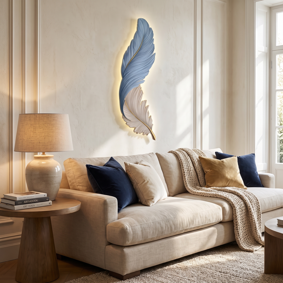 Feather Wall Lamp Modern Luxury Creative LED Art Deco Lamp