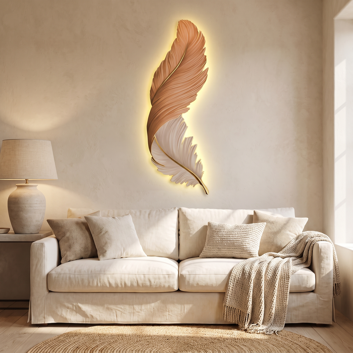 Feather Wall Lamp Modern Luxury Creative LED Art Deco Lamp