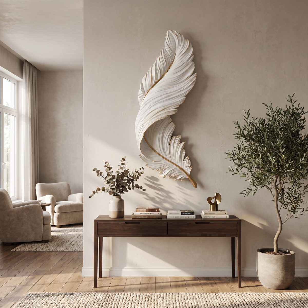 Feather Wall Lamp Modern Luxury Creative LED Art Deco Lamp