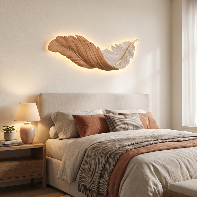 Feather Wall Lamp Modern Luxury Creative LED Art Deco Lamp