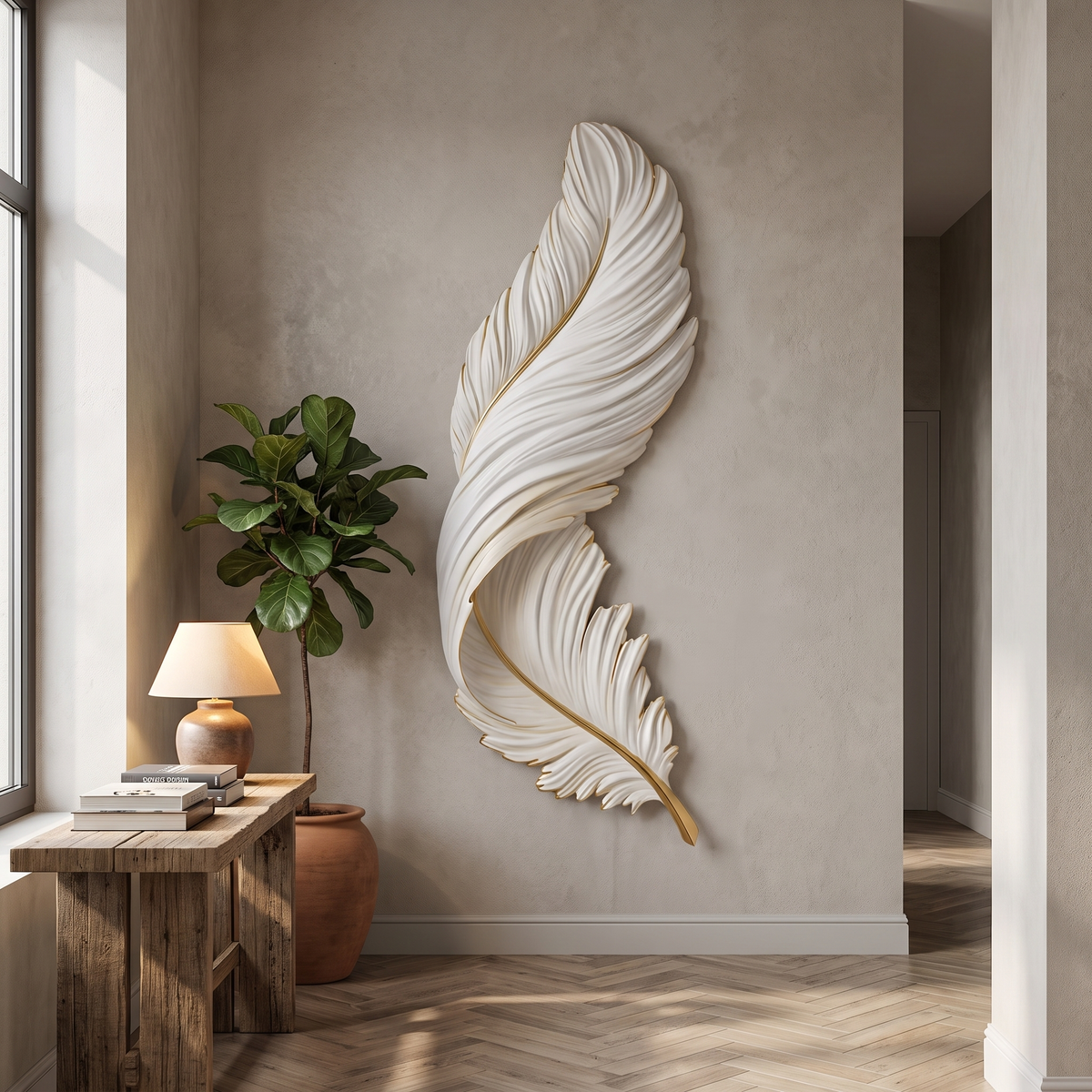 Feather Wall Lamp Modern Luxury Creative LED Art Deco Lamp