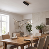 Curved LED Pendant Light Wavy LED Metal Ceiling Light
