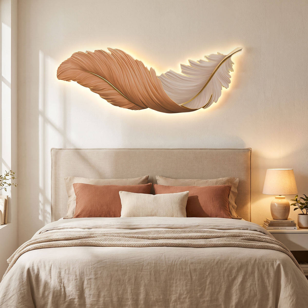 Feather Wall Lamp Modern Luxury Creative LED Art Deco Lamp