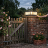 Square Pillar Light Ribbed Glass Outdoor Metal Light