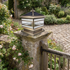 Stone Pillar Solar Lights Retro Copper Waterproof Fence Post Light