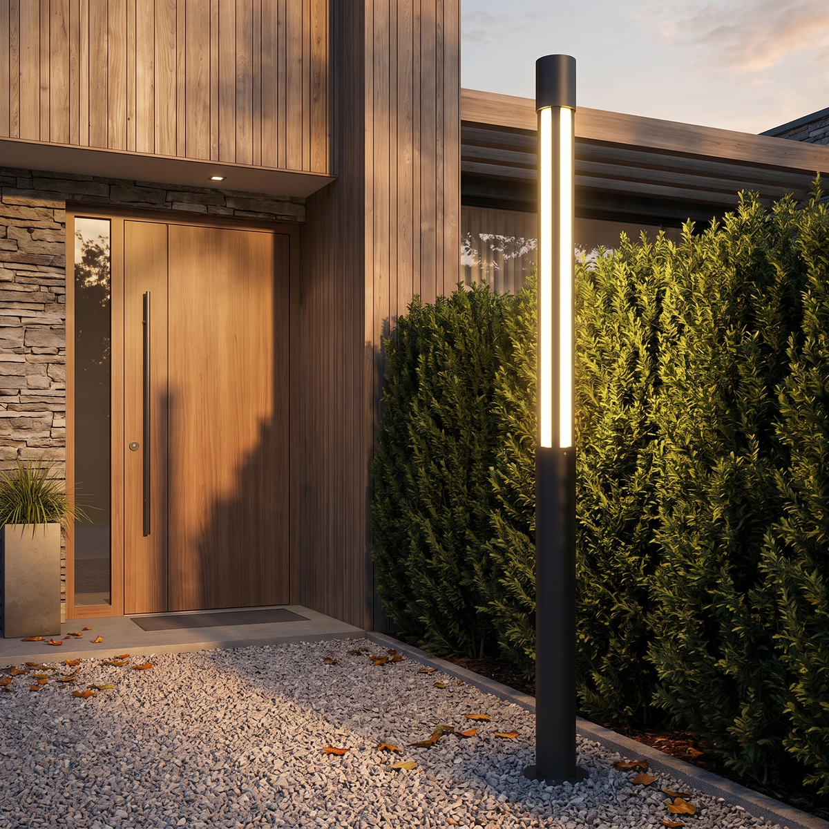 Residential Bollard Lights Modern Cylindrical LED Landscape Light