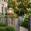 Stone Pillar Solar Lights Retro Copper Waterproof Fence Post Light