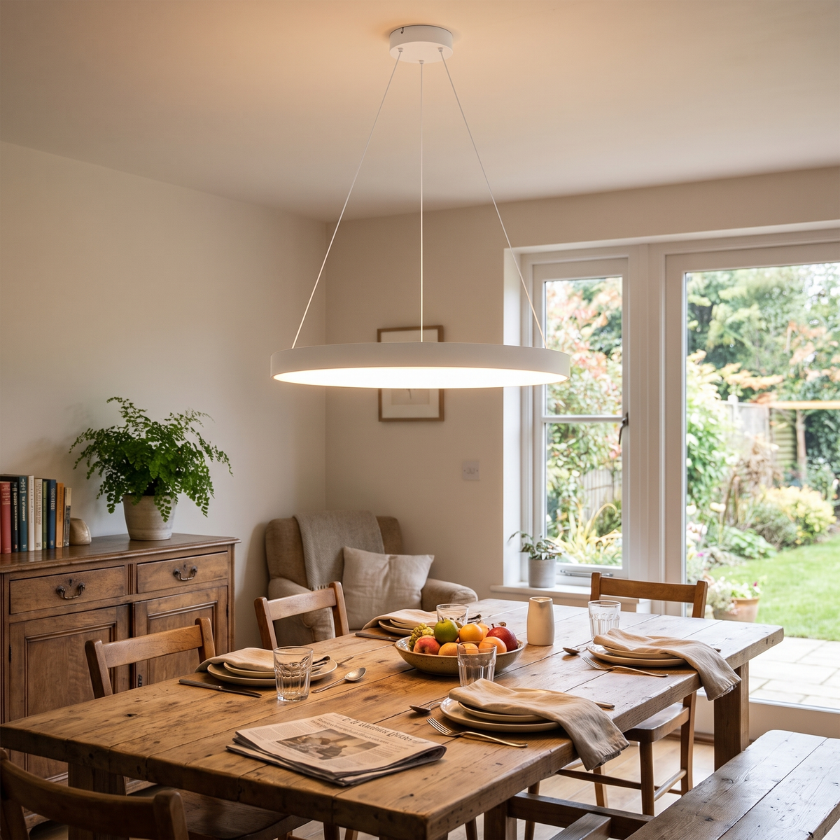 Malton Round Ring Pendant Light LED Dimmable Four Sizes