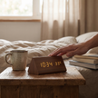 Rufford LED Alarm Clock Wood Effect Voice Activated