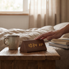 Rufford LED Alarm Clock Wood Effect Voice Activated