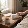 Rufford LED Alarm Clock Wood Effect Voice Activated