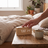 Rufford LED Alarm Clock Wood Effect Voice Activated