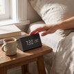Rufford LED Alarm Clock Wood Effect Voice Activated
