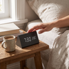 Rufford LED Alarm Clock Wood Effect Voice Activated