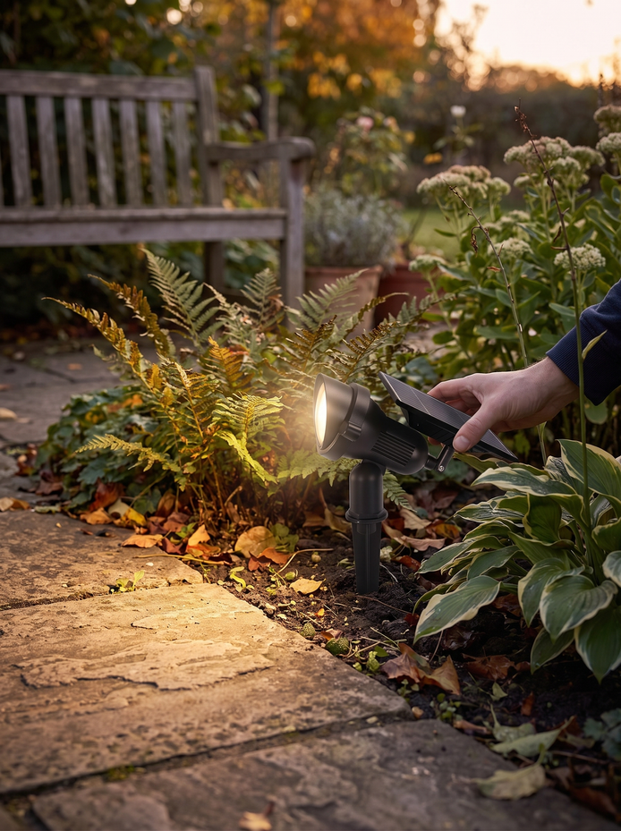Pickering solar tree spotlight, White, Warm Or Full Colour
