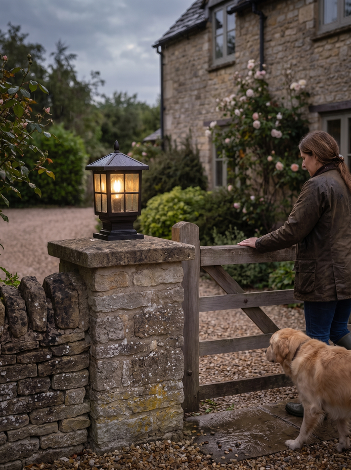 Thirsk black pillar lantern, Built For British Weather
