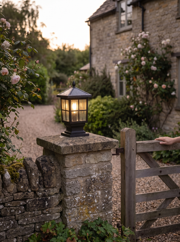 Thirsk black pillar lantern, A Classic Lantern For Your Gateposts