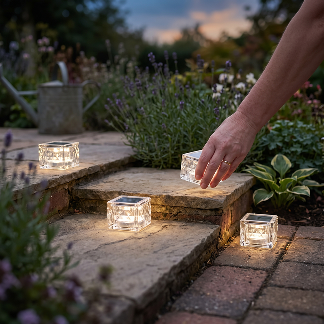 Reeth Solar Ice Cube Step Lights