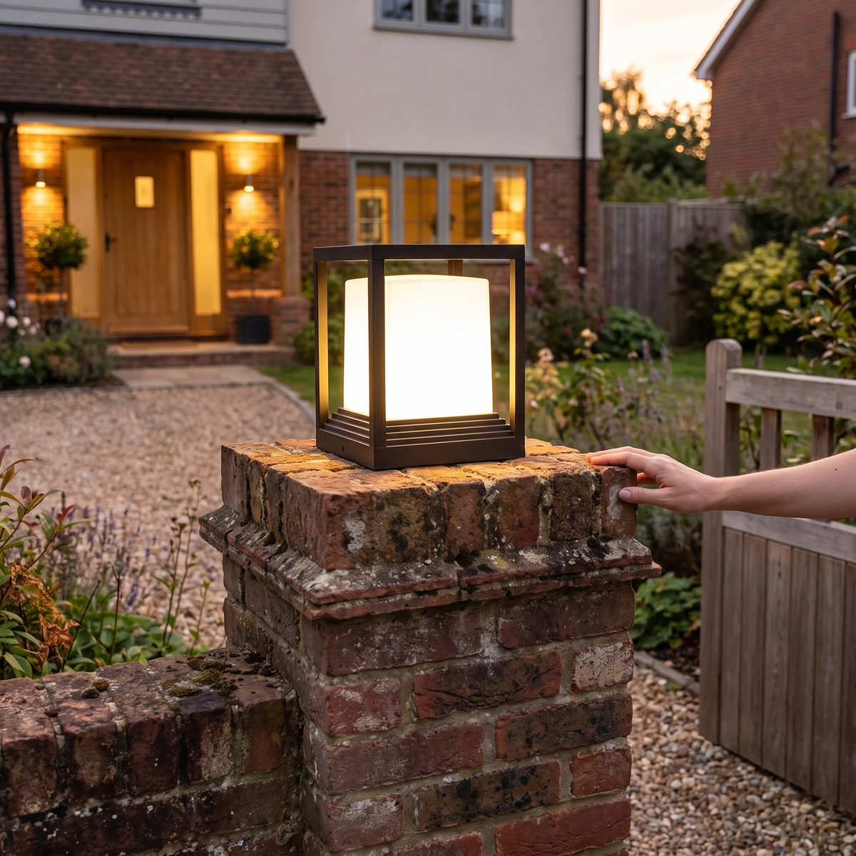 Gargrave Square Pillar Light Solar or Hardwired Garden Post
