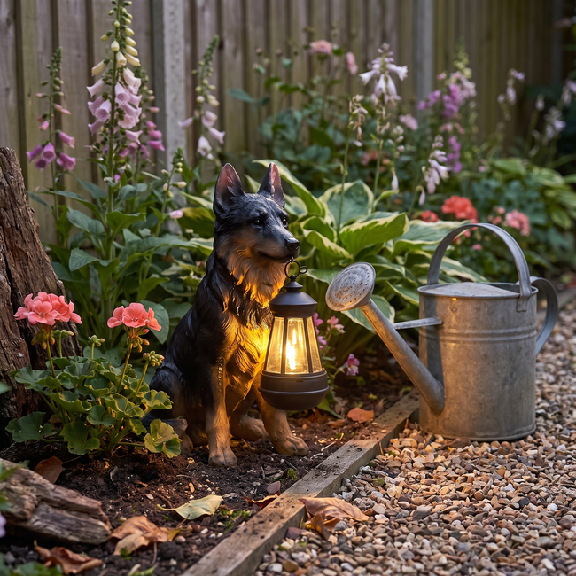 Feizor Solar Dog Statue Light Resin Garden Lantern