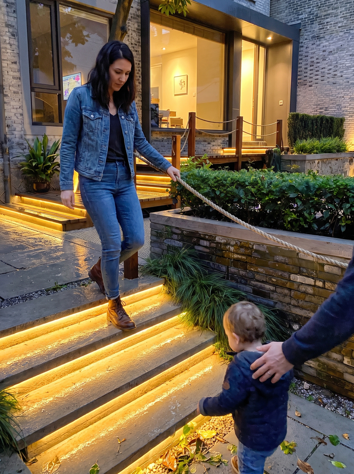 Silsden LED stair strip light, Safer Steps After Dark