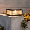 Tetbury Square Pillar Light Ribbed Glass Solar or Mains