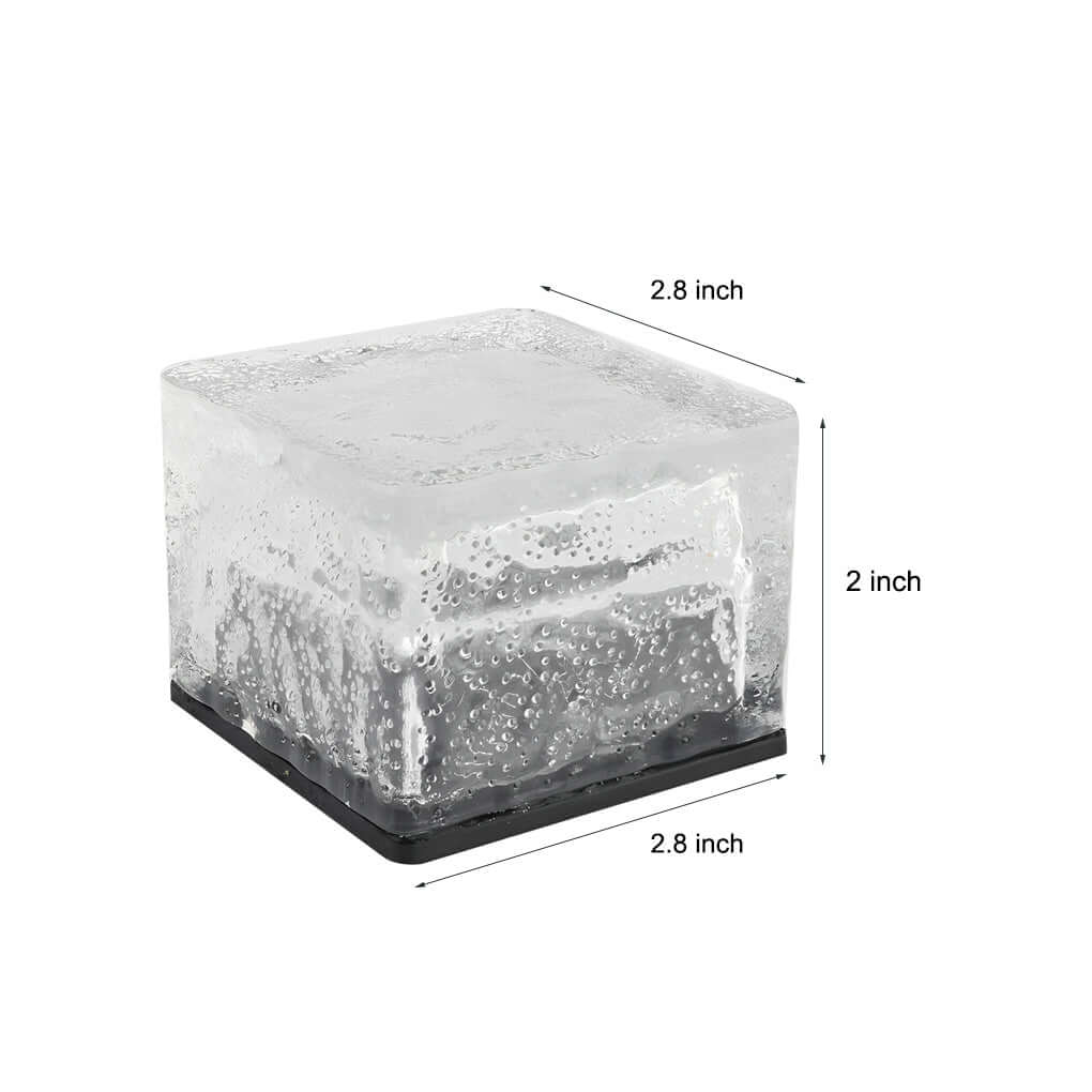 Reeth Solar Ice Cube Step Lights Set of 4 Crystal Glass