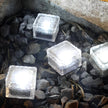 Reeth Solar Ice Cube Step Lights Set of 4 Crystal Glass
