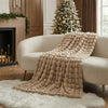 Sedgwick Faux Rabbit Fur Throw Blanket and Cushion