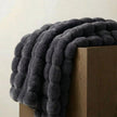 Sedgwick Faux Rabbit Fur Throw Blanket and Cushion