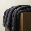 Sedgwick Faux Rabbit Fur Throw Blanket and Cushion