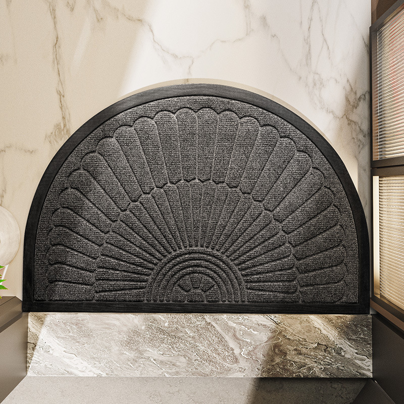 Hayling Semicircle Rubber Door Mat Non-Slip Dirt Trapping