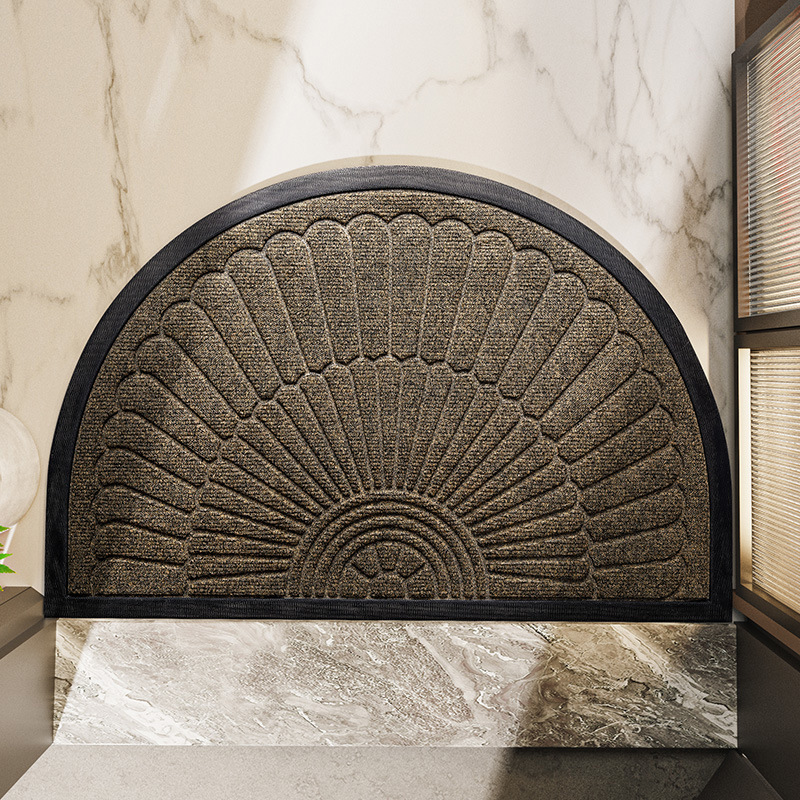 Hayling Semicircle Rubber Door Mat Non-Slip Dirt Trapping