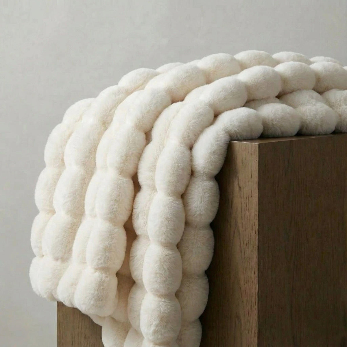 Sedgwick Faux Rabbit Fur Throw Blanket and Cushion