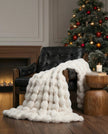Sedgwick Faux Rabbit Fur Throw Blanket and Cushion